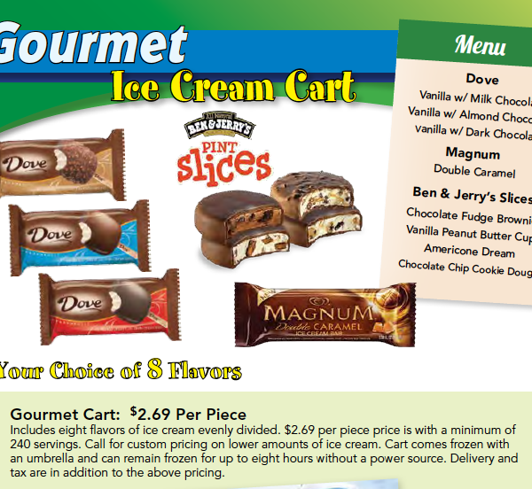 1 Ice Cream Carts Delivered anywhere in Chicagoland! Best Full