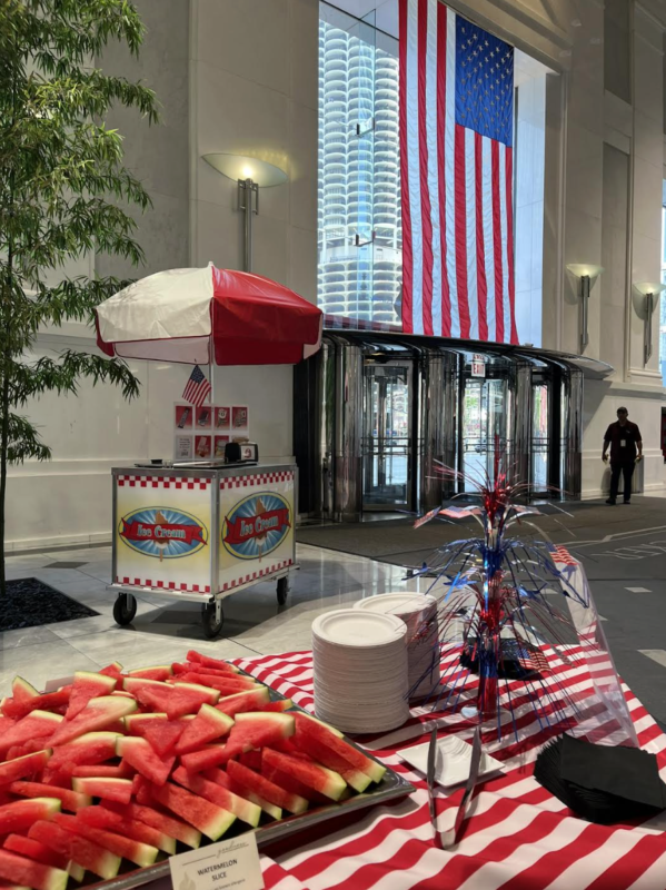 july 4th celebration ice cream cart