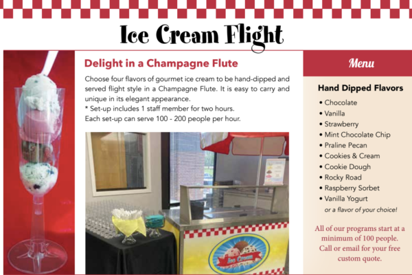 catering ice cream flights