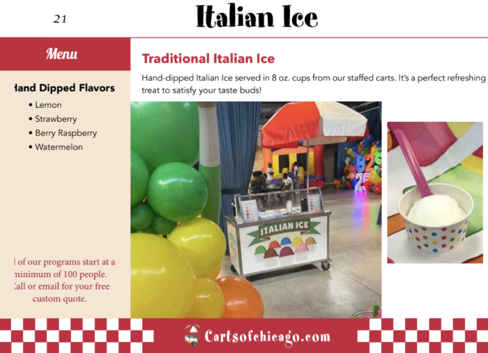 catering italian ice carts