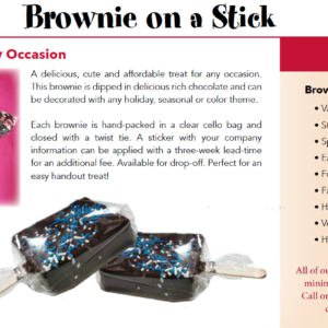 Catered Brownie on a stick