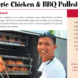 Rotisserie Chicken & Pulled Pork Catered Package