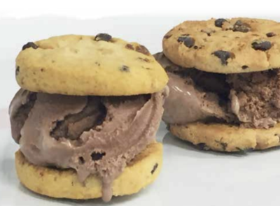 catered cookie ice cream sandwich